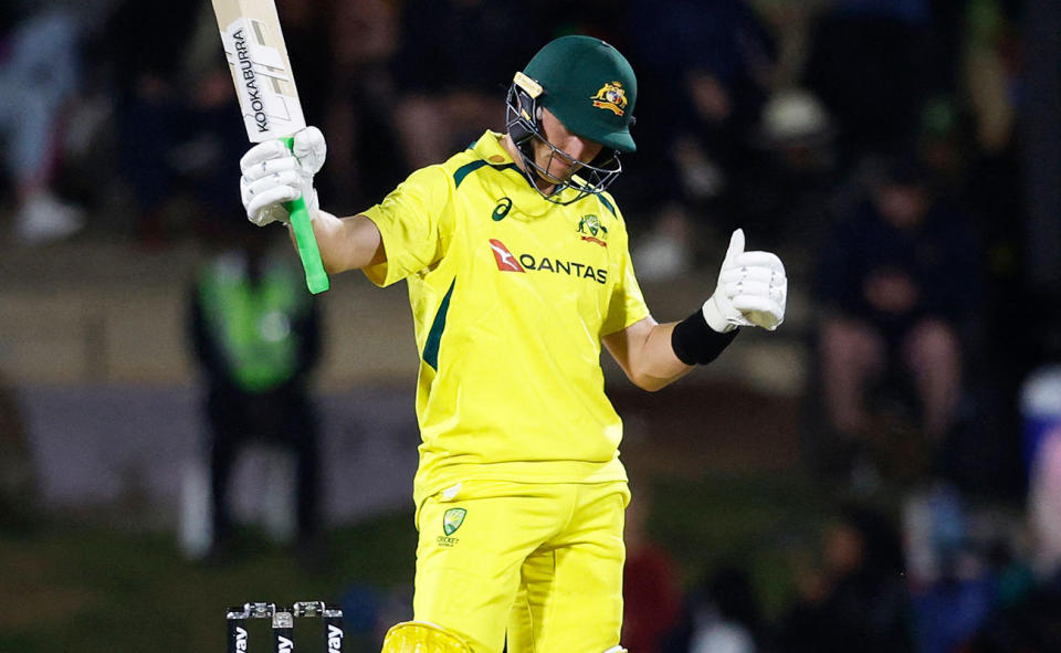 Marnus Labuschagne, pictured here after passing 50 in the first ODI between Australia and South Africa.