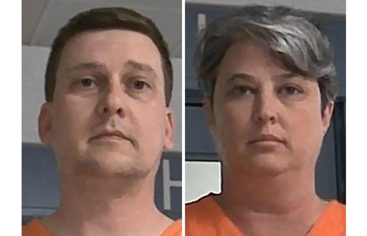 Jonathan Toebbe, left, and Diana Toebbe in custody. / Credit: West Virginia Regional Jail & Correctional Facility Authority