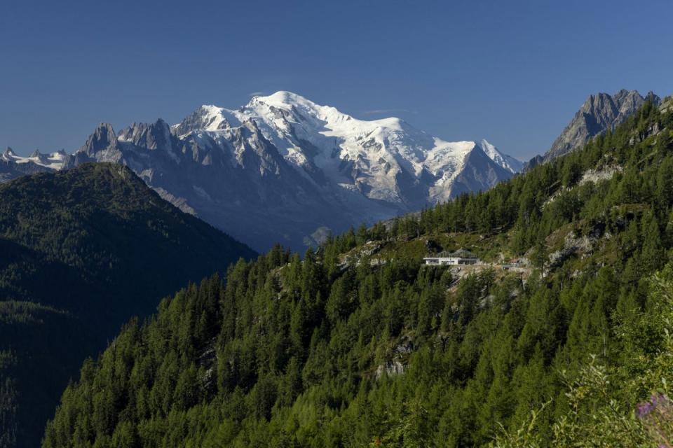 The Mont Blanc mountain is seen from Finhaut, Switzerland (REUTERS)