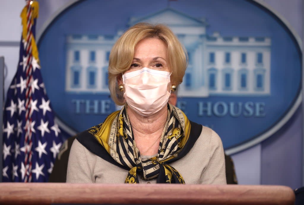 <p>Dr Deborah Birx speaks during a White House coronavirus task force press briefing in November</p> (Getty Images)