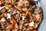 <p>Bake a tray of fat-filled almonds, walnuts, seeds, coconut flakes, and spices for the perfect keto-friendly cereal that you can enjoy over full-fat yogurt or in a bowl of milk for an easy breakfast.</p><p><em><a href="https://www.delish.com/cooking/recipe-ideas/a25238263/keto-cereal-recipe/" rel="nofollow noopener" target="_blank" data-ylk="slk:Get the recipe from Delish»" class="link ">Get the recipe from Delish»</a></em></p>