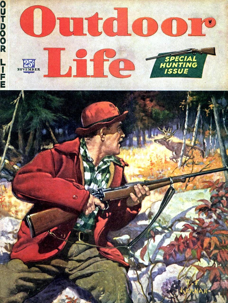 November 1943: One of OL’s most prolific artists, J.F. Kernan often used himself as a cover model. He appears here, and in the cover directly below.