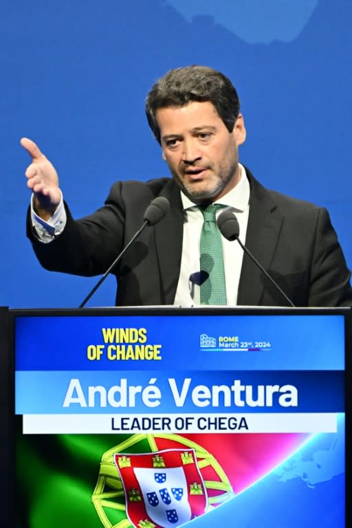 Portugal's far-right party Chega, led by Andre Ventura, has become a refuge for some nostalgic supporters of the country's former authoritarian regime (Andreas SOLARO)