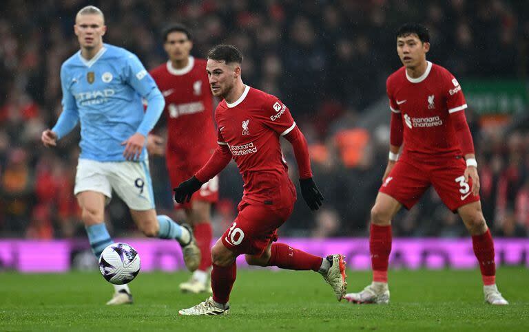 Alexis Mac Allister marcó el gol para Liverpool en el empate frente a Manchester City en Anfield