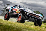 <p>Built for the Dakar Rally, this dune-bashing bruiser gets bespoke suspension, carbonfibre bodywork, 37in tyres and a Coyote V8.</p><p>Made in collaboration with Red Bull and M-Sport (a loyal motorsport partner to Ford since 1997), the Raptor T1+ will be driven by World Rally Championship legend <strong>Carlos Sainz Sr and Nani Roma</strong>, who won the Dakar Rally in both 2004 and 2014.</p><p>It will make its competition debut at the August 2024 Baja Hungary, before being taken to October's Rallye du Maroc shortly after and then entered into the 2025 Dakar Rally next January.</p><p><strong>Everything we know about the</strong><strong> <a href="https://www.autocar.co.uk/car-news/new-cars/ford-raptor-t1-hardcore-v8-roader-built-dakar-rally" rel="nofollow noopener" target="_blank" data-ylk="slk:Ford Raptor T1+;elm:context_link;itc:0;sec:content-canvas" class="link ">Ford Raptor T1+</a></strong></p>