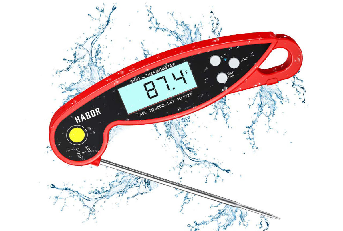 Digital Kitchen Thermometer for Bread, Candy, Yogurt, Liquids, Baking, BBQ Meat - Instant Read, Waterproof Magnetic Body and Wireless Large Probe