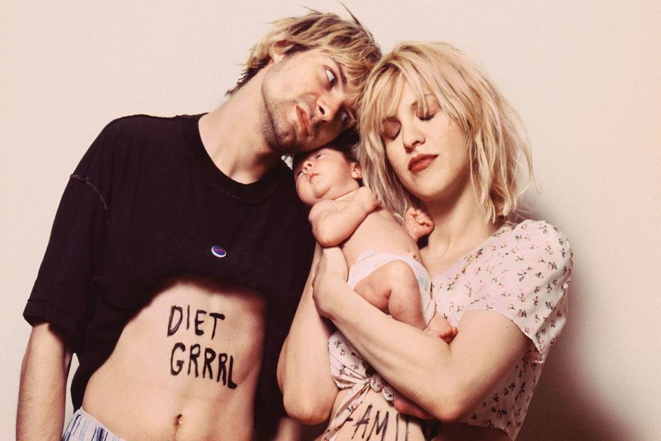 <p>Guzman</p> Kurt Cobain, Frances Bean Cobain and Courtney Love in the new photo book 