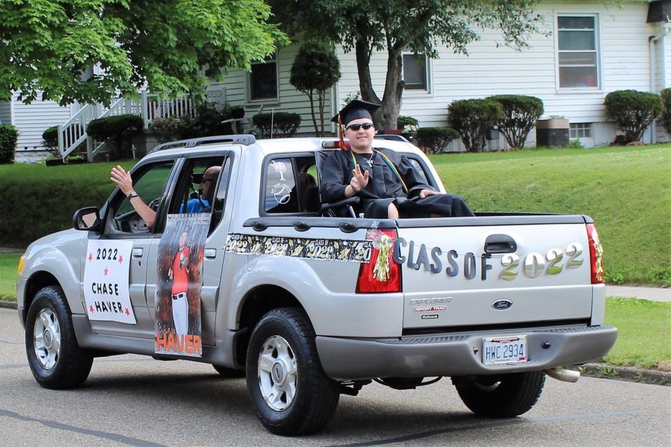 The Newcomerstown community honored the 2022 graduating class with a parade on May 28. Pictured here is senior Chase Haver.