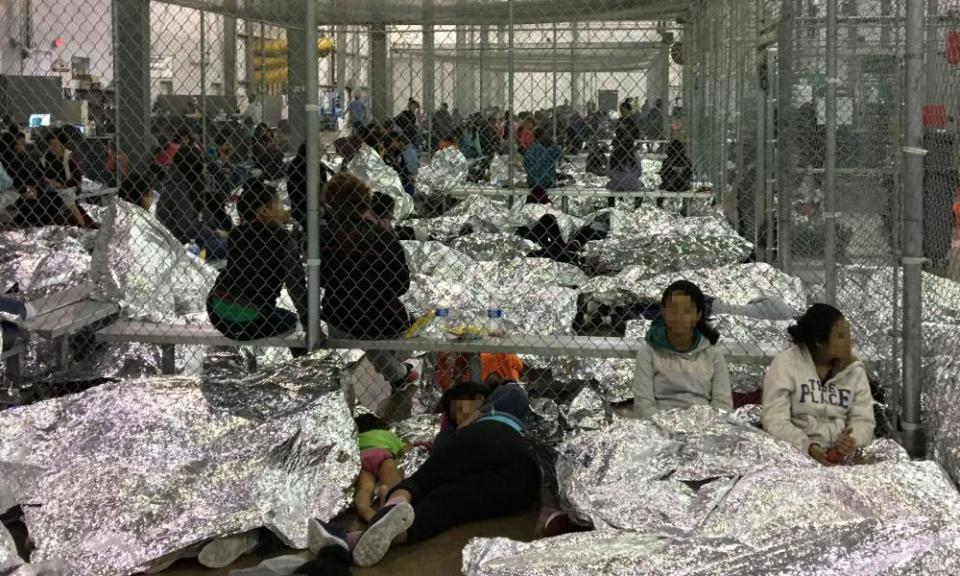 Overcrowding observed by the Office of Inspector General at the border patrol station in McAllen, Texas, on 11 June.