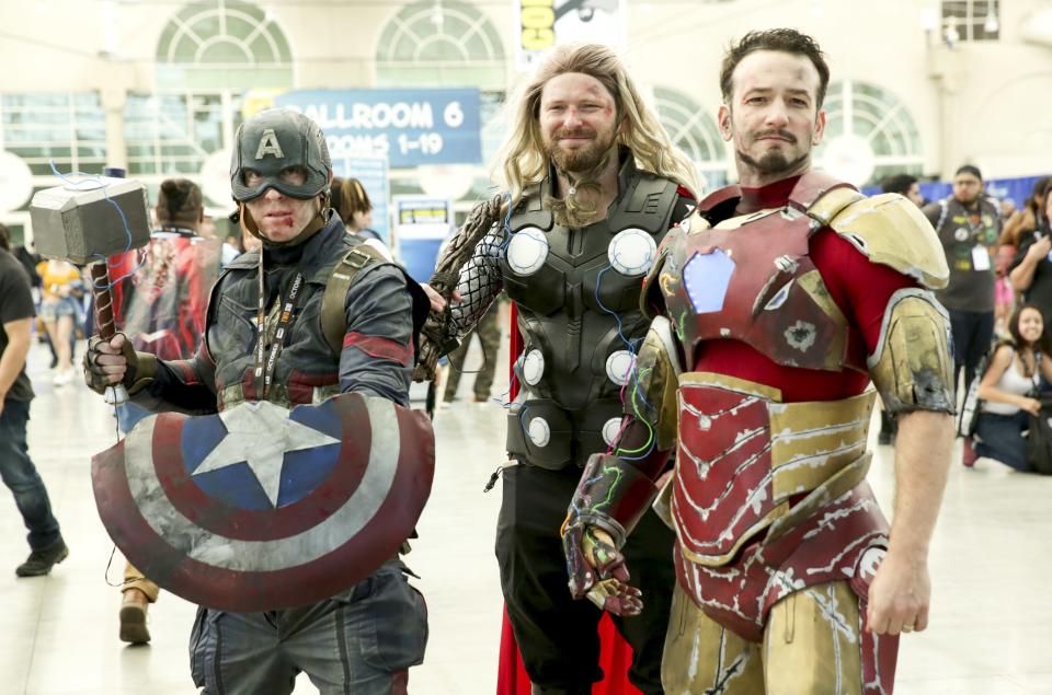 Captain America, Thor, and Iron Man from Avengers cosplayers