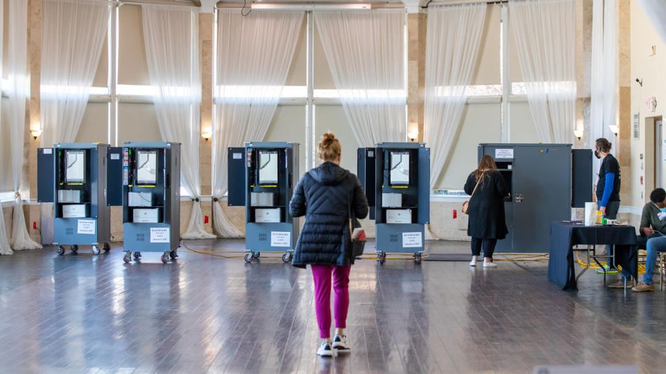 Voters cast ballots 