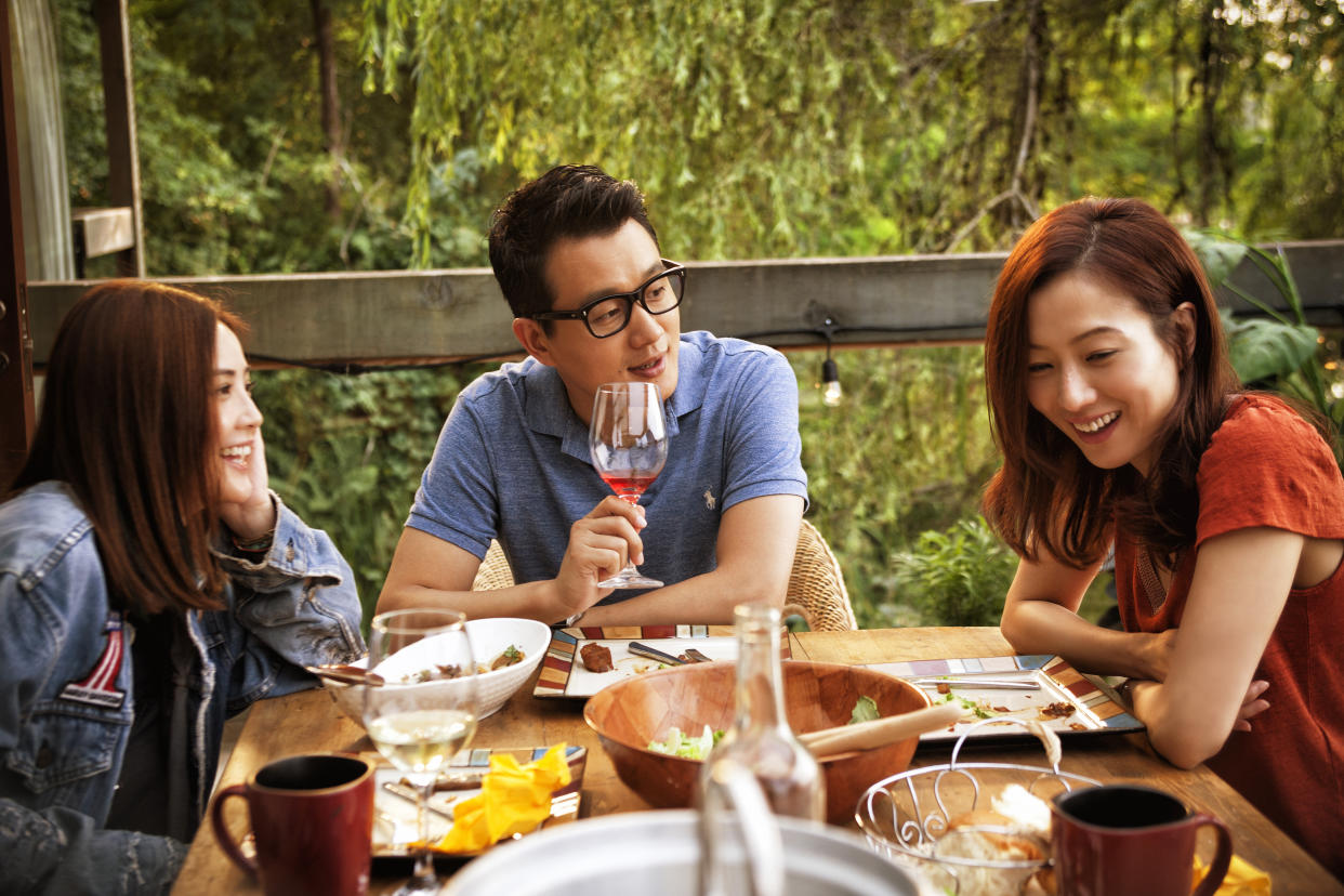 Yanny (Charlene Choi), Ling (Sammi Cheng) and husband Tang (Tong Dawei) in Fatal Visit. (Photo: mm2 Entertainment)