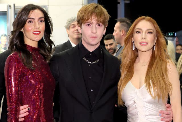 <p>Dia Dipasupil/WireImage</p> Aliana Lohan, Dakota Lohan and Lindsay Lohan; March 2024