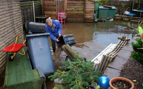 KATHERINE MOORHOUSES FLOODED HOUSE THE VILLAGE OF GALGATE  - Credit: Warren Smith for The Telegraph