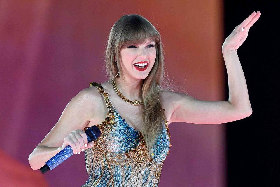 <p>Danish Ravi/Zuma/SplashNews.com</p> Taylor Swift performs in Sydney on Feb. 23, 2024