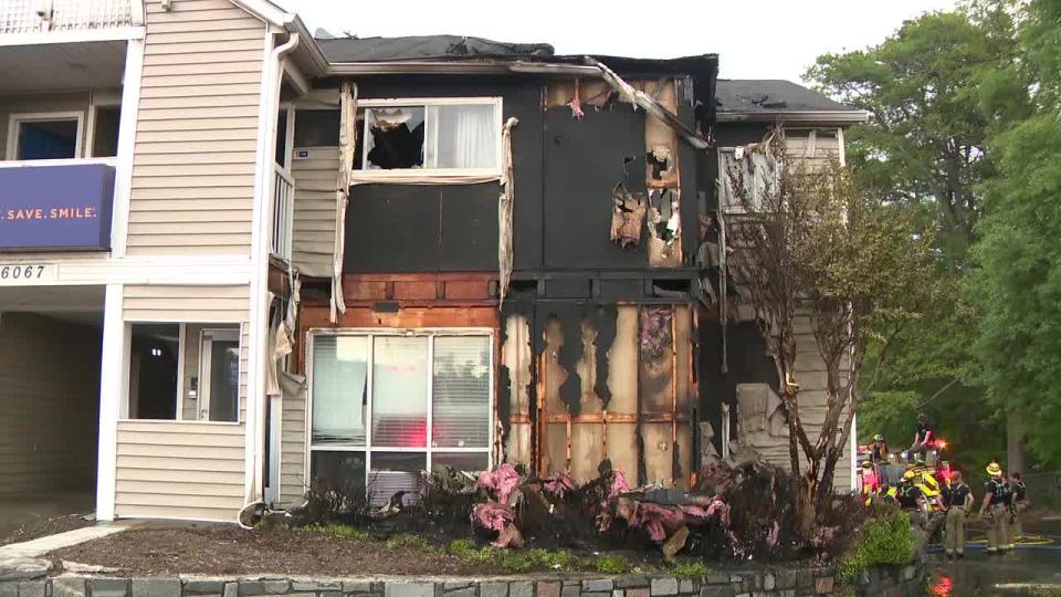 <div>Gwinnett County firefighters surround the InTown Suites Extended Stay along Buford Highway, just north of Jimmy Carter Boulevard, in Norcross on April 17, 2024.</div> <strong>(FOX 5)</strong>