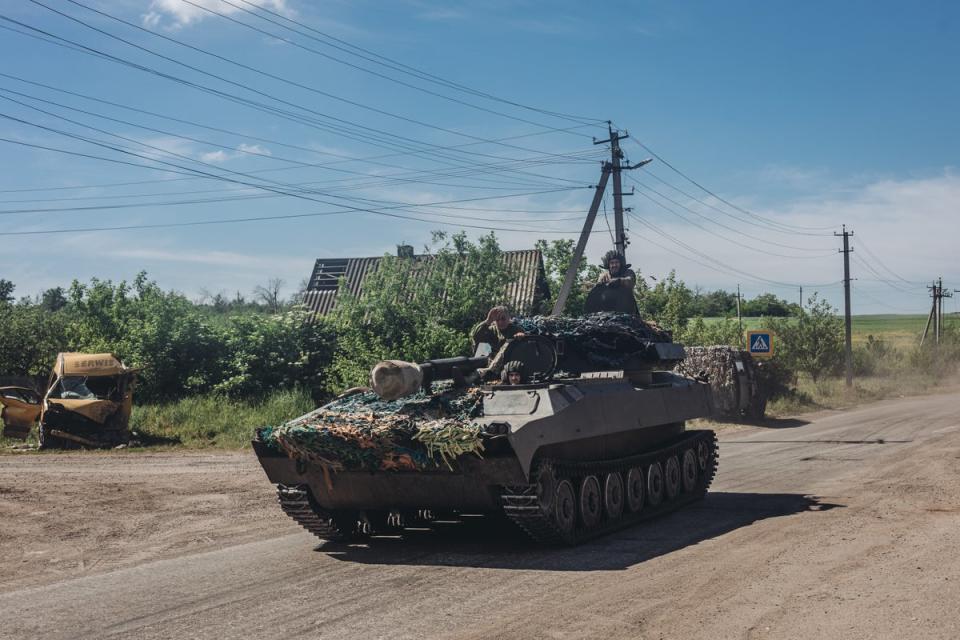 A Ukrainian tank  in Luhansk province earlier this month (Anadolu Agency/Getty)