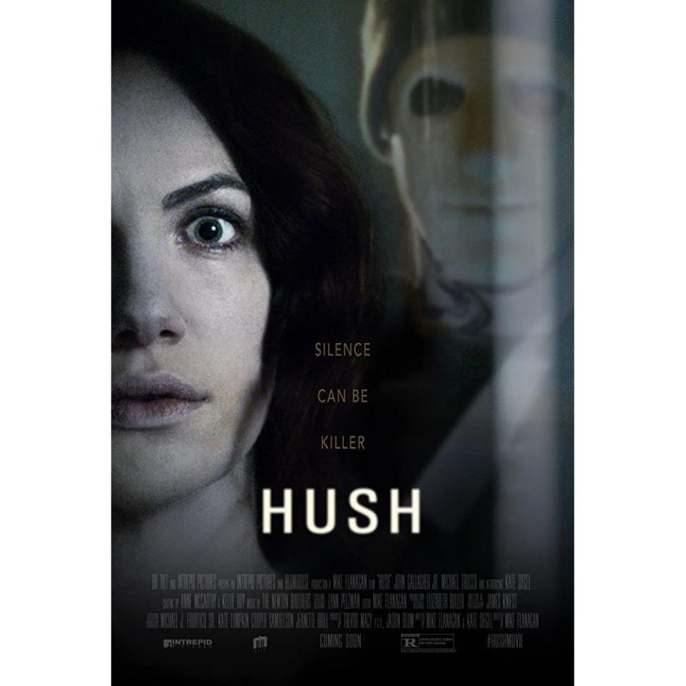 <p><a class="link " href="https://www.netflix.com/search?q=Hush&jbv=80091879&jbp=0&jbr=0" rel="nofollow noopener" target="_blank" data-ylk="slk:WATCH NOW;elm:context_link;itc:0;sec:content-canvas">WATCH NOW</a></p><p>A deaf writer who lives alone in the woods tries to save herself when a masked killed appears in her window. </p>