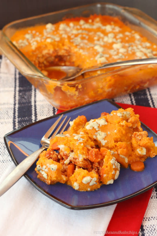 <p>Cupcakes & Kale Chips</p><p>If you didn't think it was possible to make shepherd's pie even more delicious, now add some spicy chicken and blue cheese. <a href="http://cupcakesandkalechips.com/buffalo-chicken-shepherds-pie/2/" rel="nofollow noopener" target="_blank" data-ylk="slk:Get the recipe HERE;elm:context_link;itc:0;sec:content-canvas" class="link ">Get the recipe HERE</a></p>