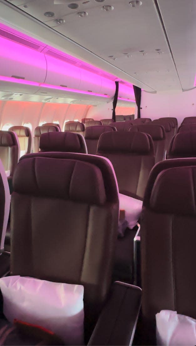 Seats in Premium Class, Virgin Atlantic, Dan Koday, " I was one of the first people to see Virgin Atlantic's newest aircraft that will fly between NYC and London."