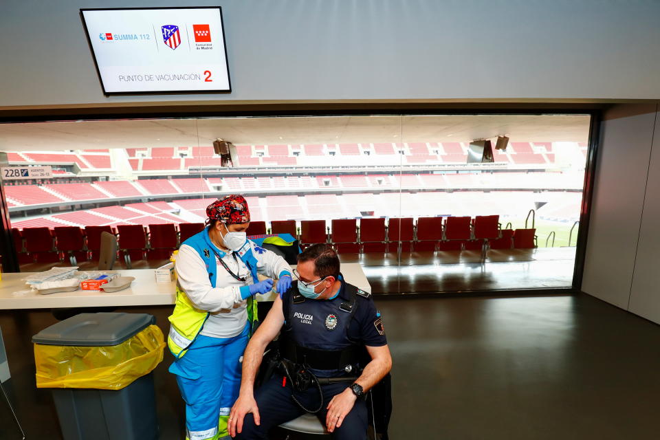 La vacunación en el Wanda Metropolitano de Madrid