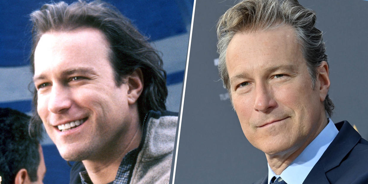 John Corbett as Ian Miller in My Big Fat Greek Wedding in 2002 and 2023. (Everett Collection, Getty Images)