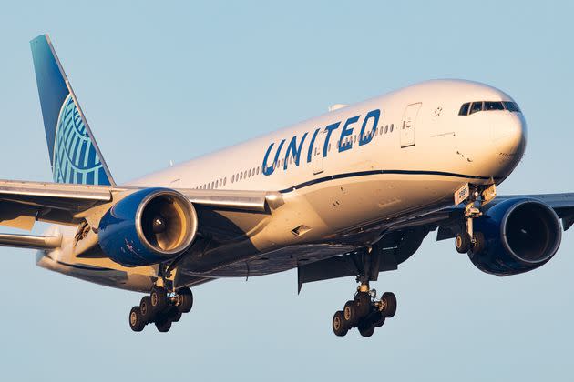 A United Airlines Boeing 777 at London's Heathrow Airport in January.