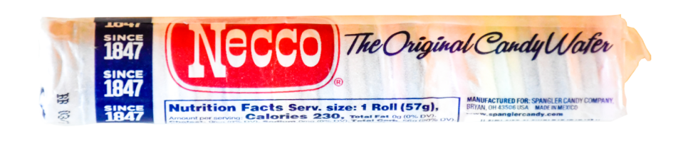 A roll of Necco wafers with the words "Since 1847"