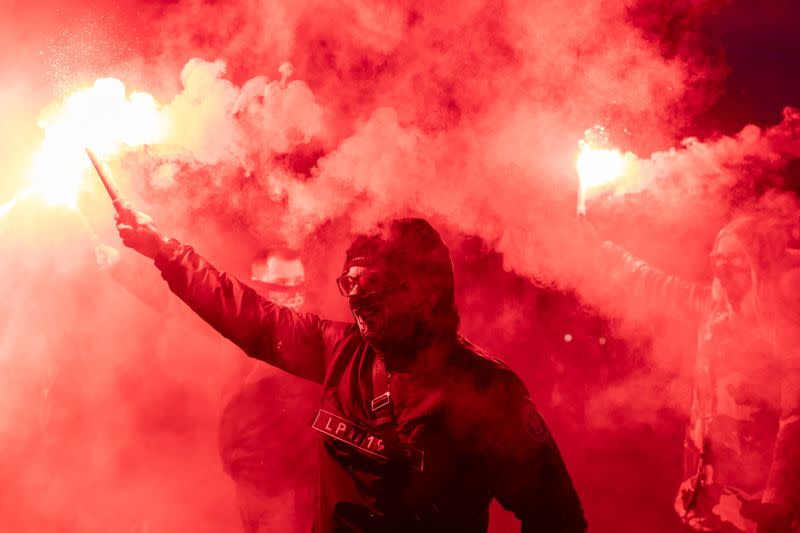 People mark the National Independence Day in Warsaw