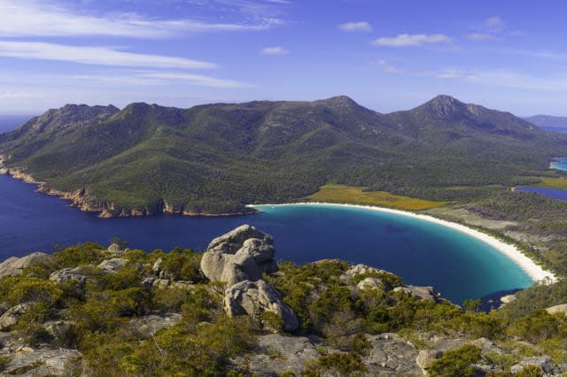 Wineglass Bay from Mt Amos - Freycinet National Park - Tasmania - Australia