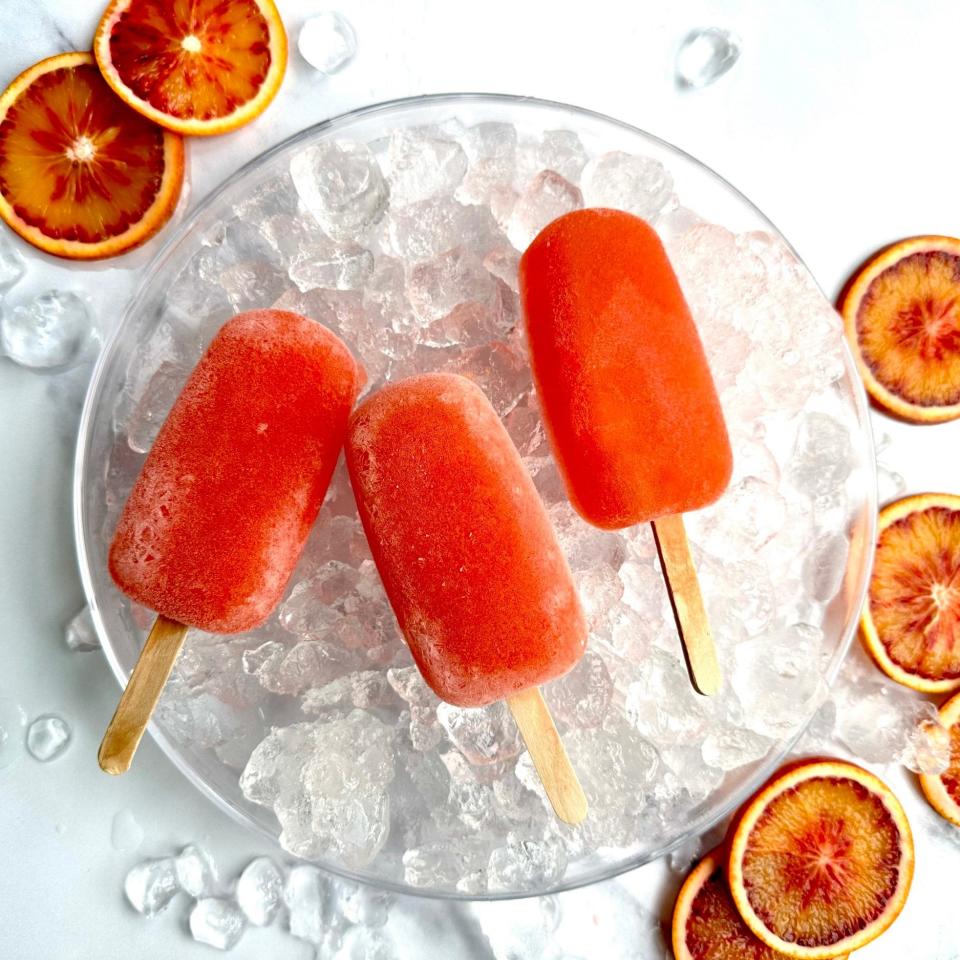 Aperol spritz ice lollies