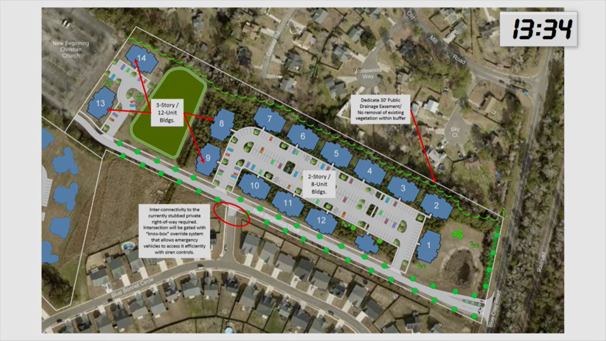 New Hanover County Commissioners approved the rezoning for a new affordable housing project in Caste Hayne. The housing development will provide 128 units to individuals in the workforce.