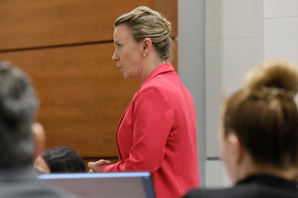 Cruz’s attorney Melisa McNeill speaks to the court after the judge branded her ‘unprofessional' (AP)