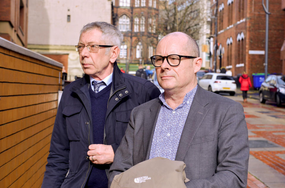 David Smith (L) and Peter Hunter (R) arrive at Leeds Crown Court. (Alex Cousins/SWNS)