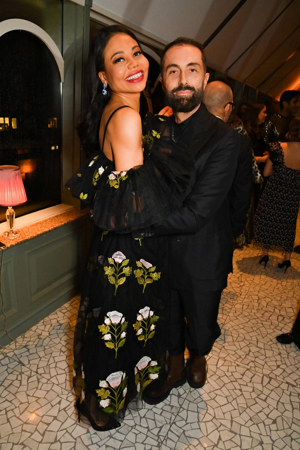 LONDON, ENGLAND - MARCH 23: Emma Weymouth, Marchioness of Bath, and Giambattista Valli attend an intimate dinner celebrating the Giambattista Valli pop-up at Harrods on March 23, 2023 in London, England.. (Photo by Dave Benett/Getty Images for Giambattista Valli)