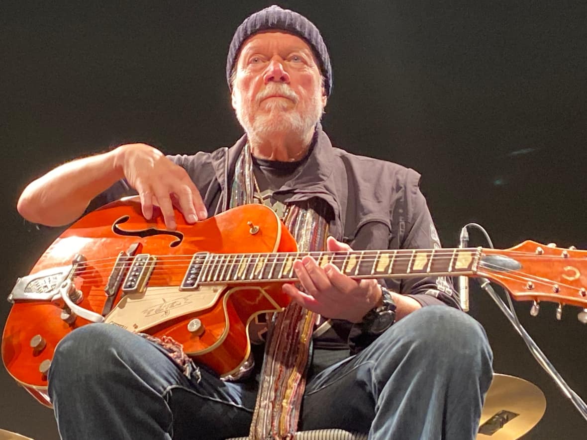 Randy Bachman was reunited in Tokyo Friday with a beloved guitar that was stolen 45 years ago from a Toronto hotel. (Chris Corday/CBC - image credit)