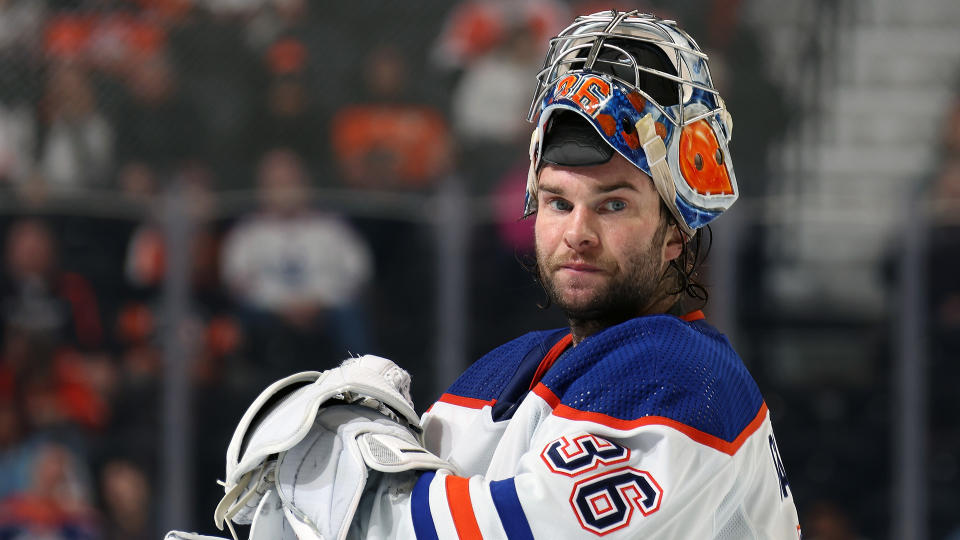 The Oilers have placed goaltender Jack Campbell on waivers. (Photo by Len Redkoles/NHLI via Getty Images)