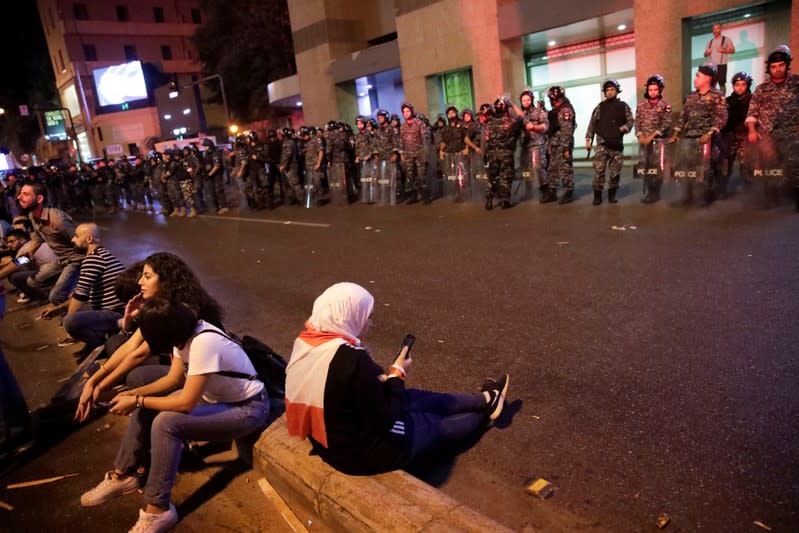 Demonstration following a broadcasted interview by Lebanese President Michel Aoun, during ongoing anti-government protests in Beirut