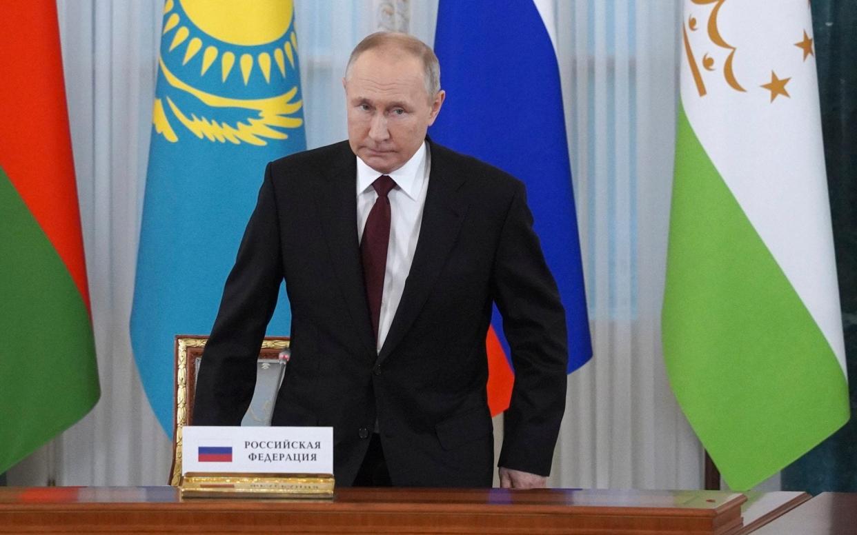 Vladimir Putin attending a summit on Friday as he turned 70. The Kremlin is not in the mood for celebrating the milestone - Alexei Danichev/Sputnik/Kremlin pool photo via AP