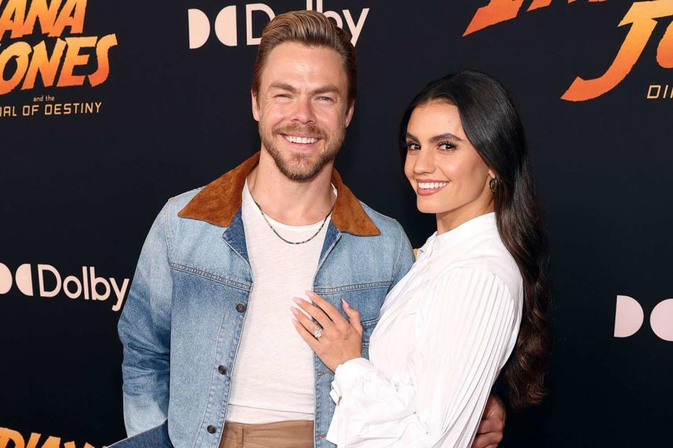 <p>Jesse Grant/Getty</p> Derek Hough and Hayley Erbert