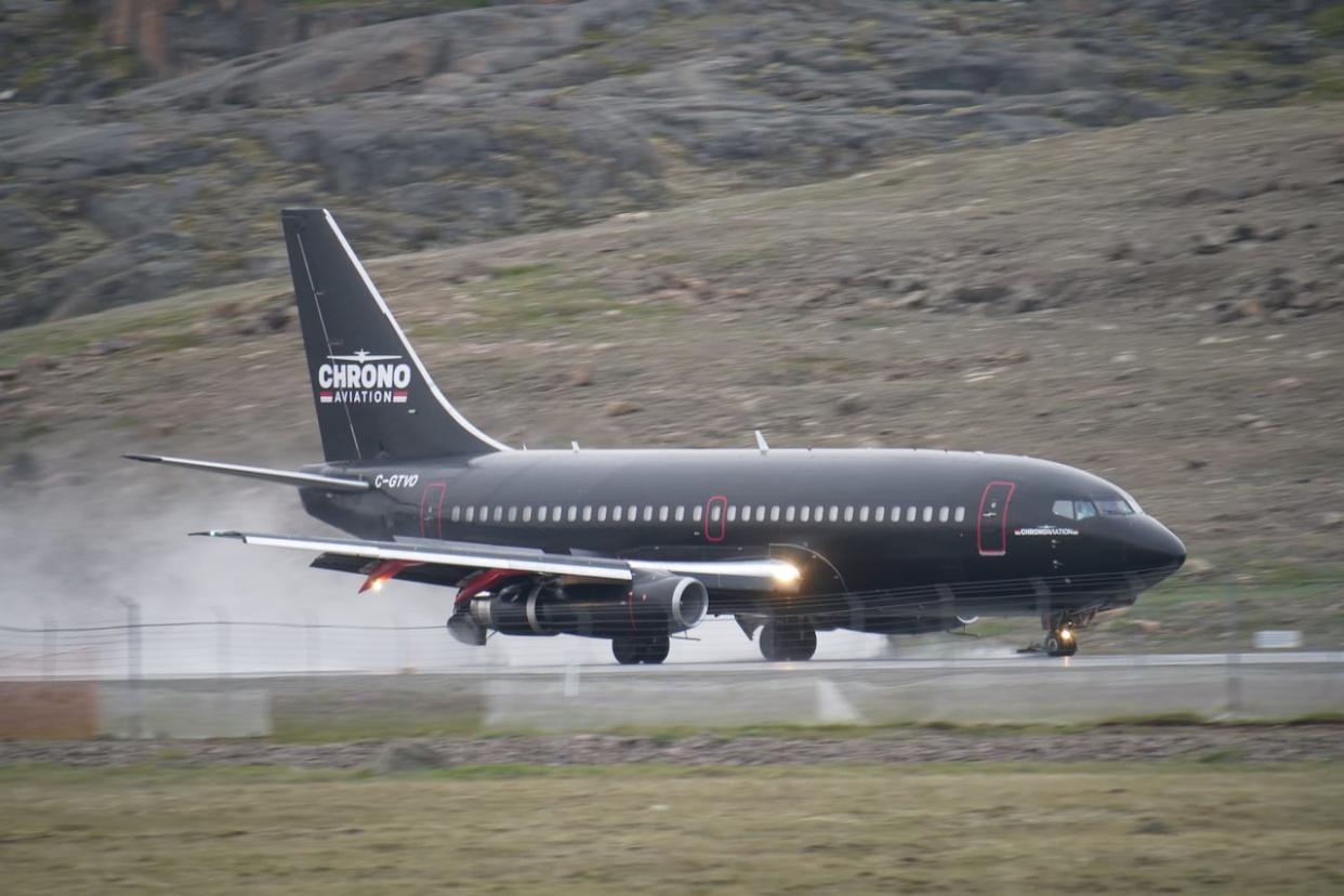A Chrono Aviation plane takes off from Iqaluit.  (David Gunn/CBC  - image credit)