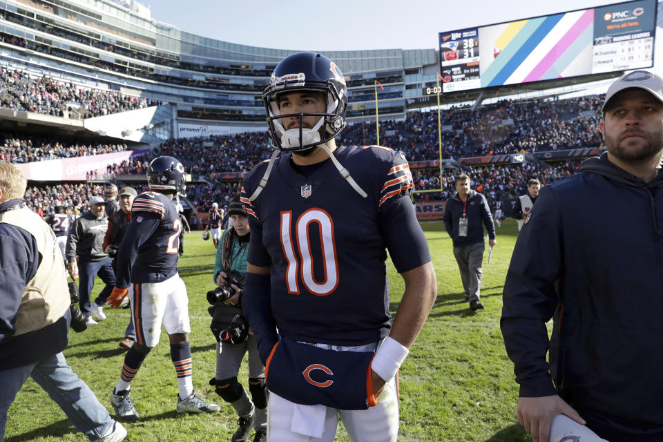 Chicago Bears quarterback Mitchell Trubisky could miss a second straight game. (AP)