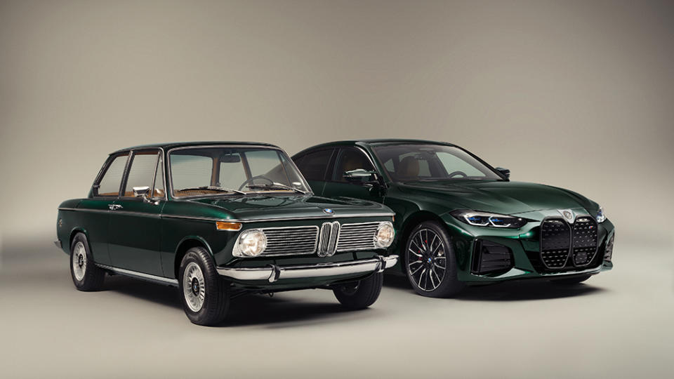 The 1972 BMW 1602 Elektro by Ronnie Fieg and 2022 i4 M50 by Kith