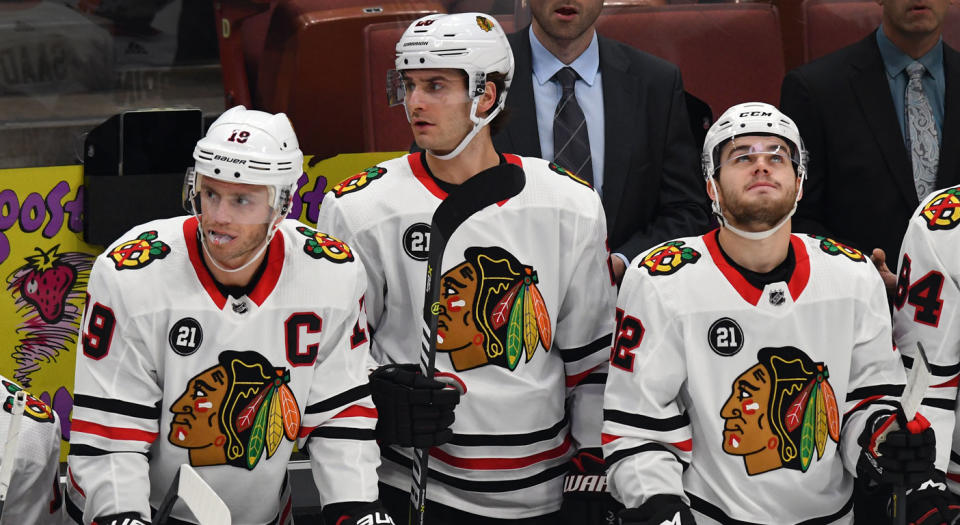 The Chicago Blackhawks are in a dark, dark place. (Getty)