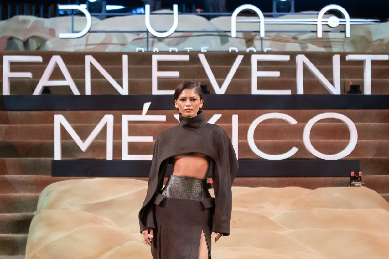 Zendaya y Timothée Chalamet elevan el poder del cine con 'Duna: Parte Dos' con un comercial que juega a favor de México. (Foto de Angel Delgado/Getty Images)