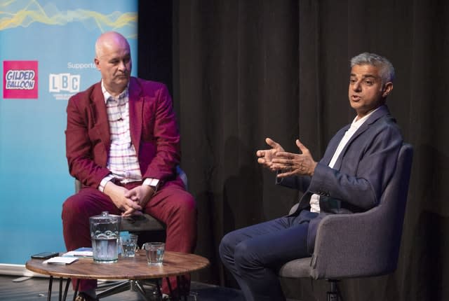 Mayor of London Sadiq Khan being interviewed by Iain Dale