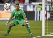 Sep 1, 2017; Harrison, NJ, USA; Costa Rica goalkeeper Keylor Navas (1) keeps his eyes on a shot by United States midfielder Christian Pulisic (10) (not pictured) during first half at Red Bull Arena. Noah K. Murray-USA TODAY Sports