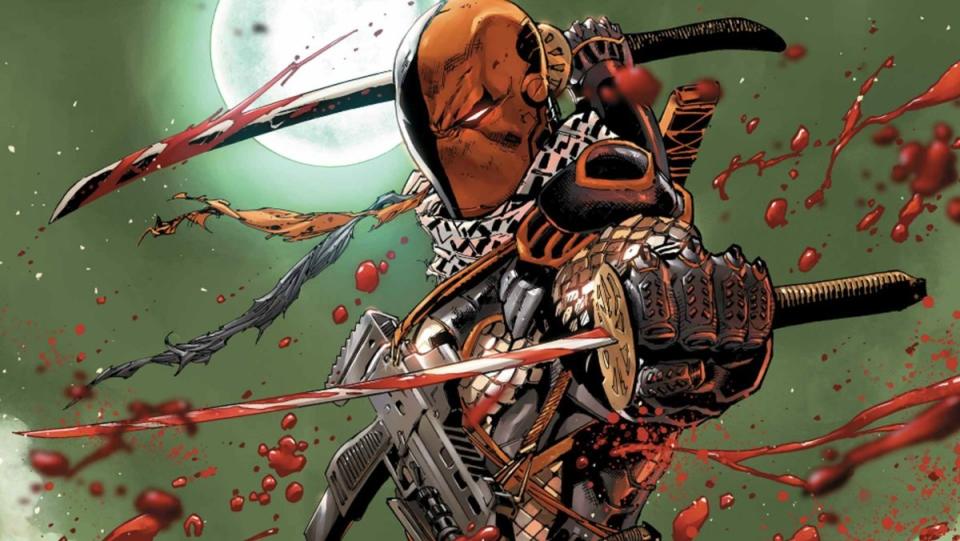 Slade Wilson, the DC Comics mercenary known as Deathstroke the Terminator, with dual swords.