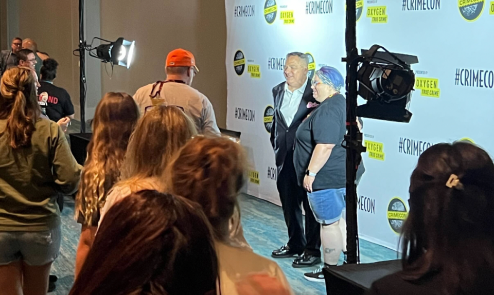 Dateline’s Josh Mankiewicz at CrimeCon 2023 (Andrea Cavallier for The Independent)