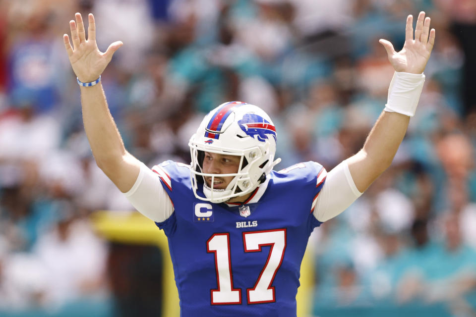 Josh Allen and the Buffalo Bills are among the teams feeling much differenty after Week 2 than they were Week 1. (Photo by Michael Reaves/Getty Images)